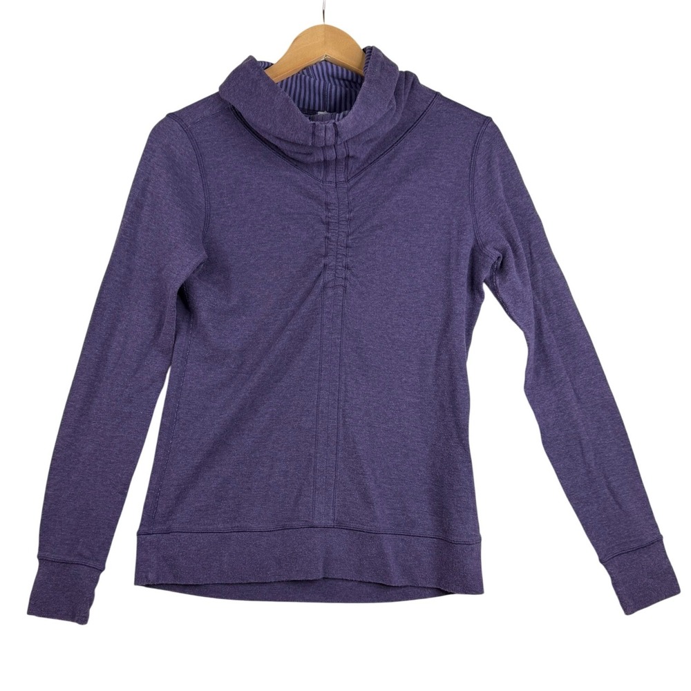 Lululemon Womens Cowl Neck Long Sleeve Pullover Sweatshirt size 6 Purple